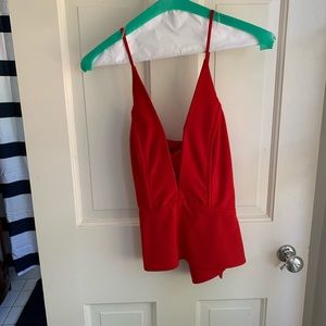 Michelle Mason / Red Party Top / like New / Size 0